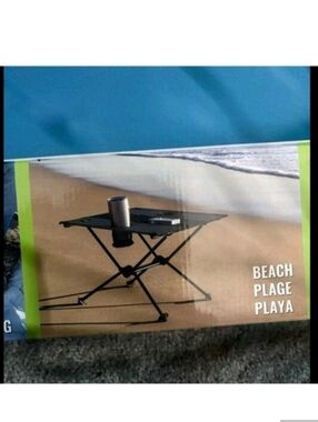 NEW Cascade Mountain Tech Ultralight Camping Table, Dual Cup Holders/Carry Bag